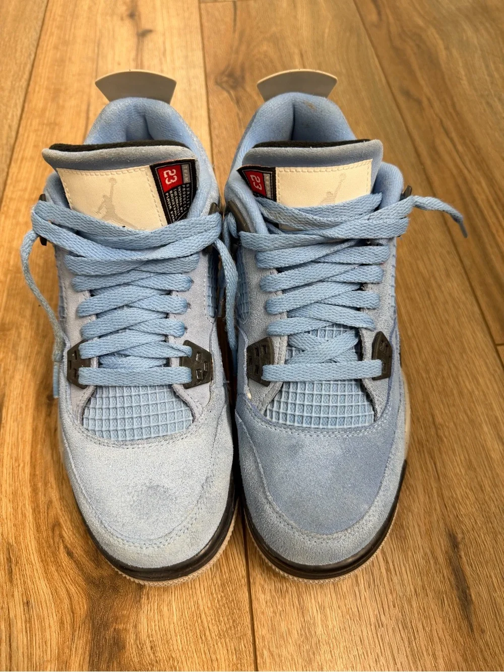 Nike Jordan 4 Retro Kids Light Blue Suede Sneakers